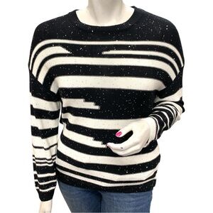 Ness NWT Black and White Striped Women's Sweater Size L